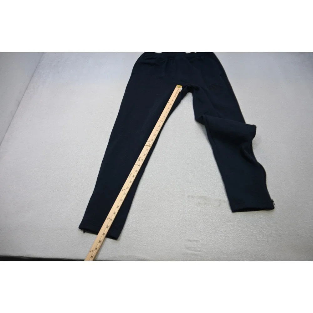 Adidas Sweat Pants Mens Medium Navy Blue Ankle Zip Tapered Joggers Excellent
